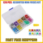 120PCS MINI Blade Fuse Assortment Auto Car Motorcycle SUV FUSES Kit APM/ ATM