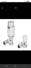 Flomasta White/Chrome TRV Thermostatic Radiator Valve And Lockshield 1/2” x 15mm