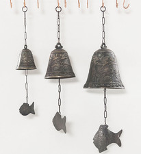 Carillon à vent bouddhiste coréen cloches de temple vintage extérieur suspend...