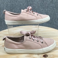 Sperry Shoes Womens 8.5 Pink Canvas Lace Up Sneakers Casual Memory Foam STS82464