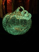 cool Glass Glow In The Dark Pumpkin Halloween...