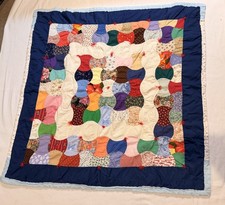 Handmade Patchwork Quilt 3  8  X 3  8  Baby Blanket VINTAGE