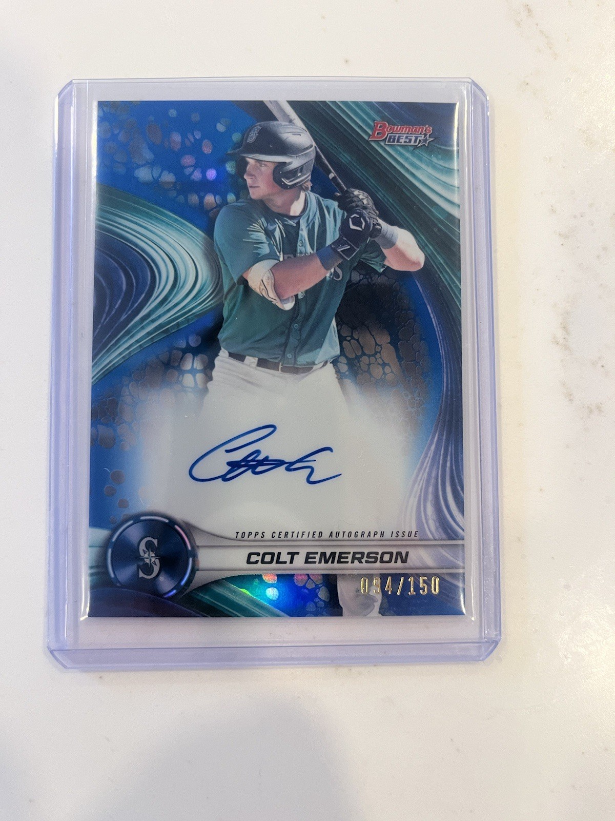 Colt Emerson /150 Bowman Best 2024 Autograph Blue Refractor rookie