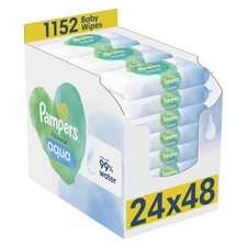 Image of Harmonie Aqua Baby Wipes Plastic Free 24 Packs of 48 Wipes = 1152 Baby Wipes