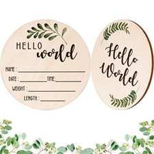 Baby Announcement Sign for Newborn - Beautiful Double-Sided Hello World Name