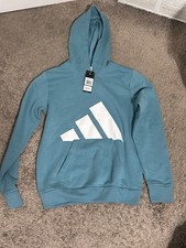Adidas Hoodie Youth XL Blue Pullover Sweatshirt Big Logo Kids Unisex NWT