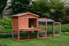 PawHub Medium Wooden Chicken Coop Rabbit Hutch Guinea Pig Ferret Cage