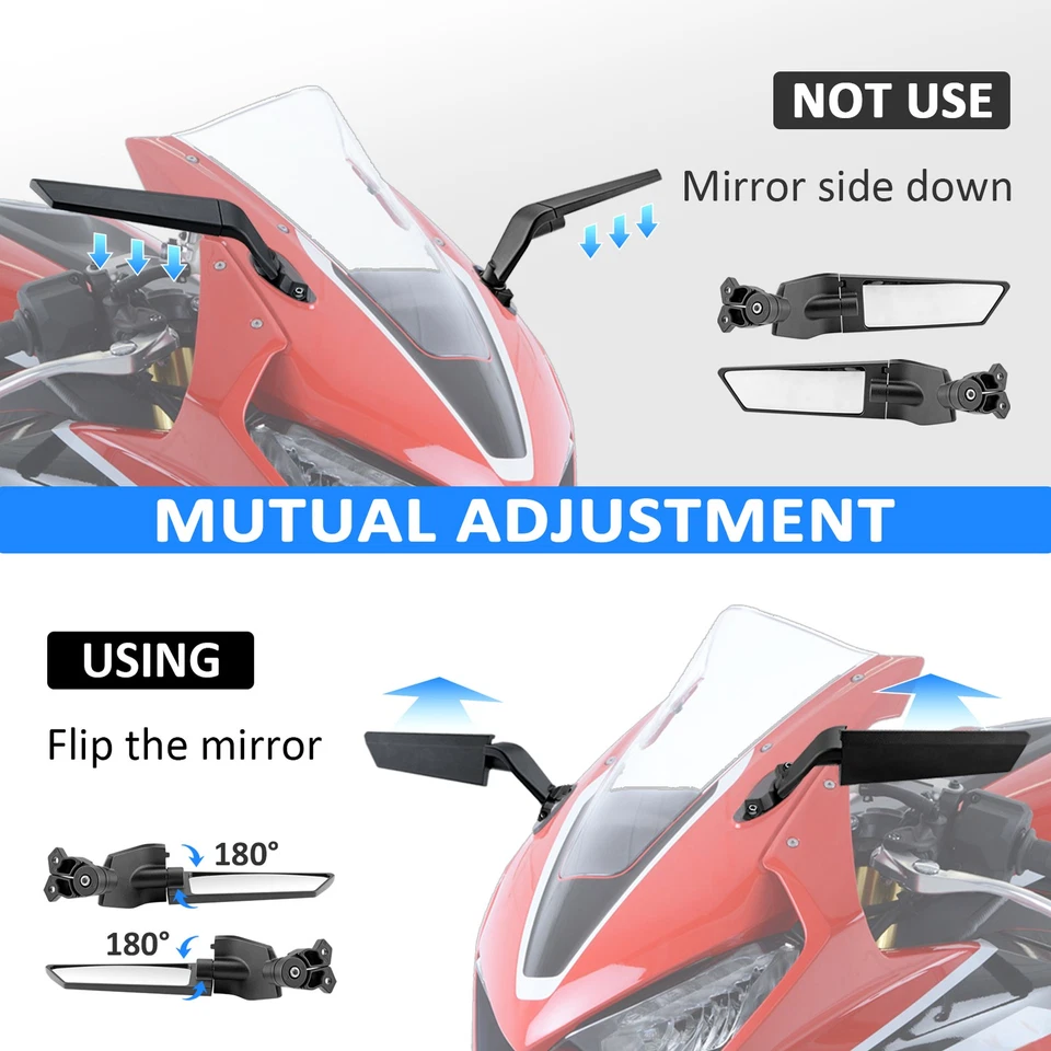 Черные регулируемые боковые зеркала с ЧПУ для Aprilia Rs660 RSV4 все модели - Изображение 3 из 4