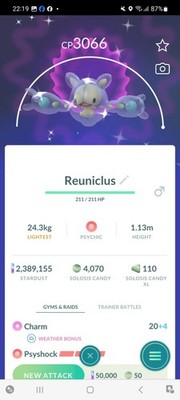 Pokemon Go Shiny Reuniclus ( Max CP )