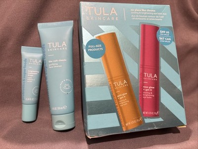 Tula Skincare No Place Like Chrome Cooling & Brightening Eye Balm Duo + Extras!!