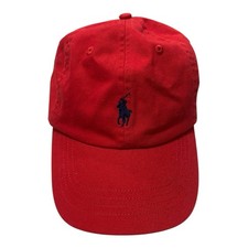 Polo Ralph Lauren Cotton Chino Adjustable Cap Hat Red MSRP 45