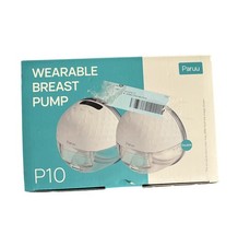 Paruu P10 Wearable Breast Pump   Hands-Free, 2 Pack, Strong Suction, White, NEW