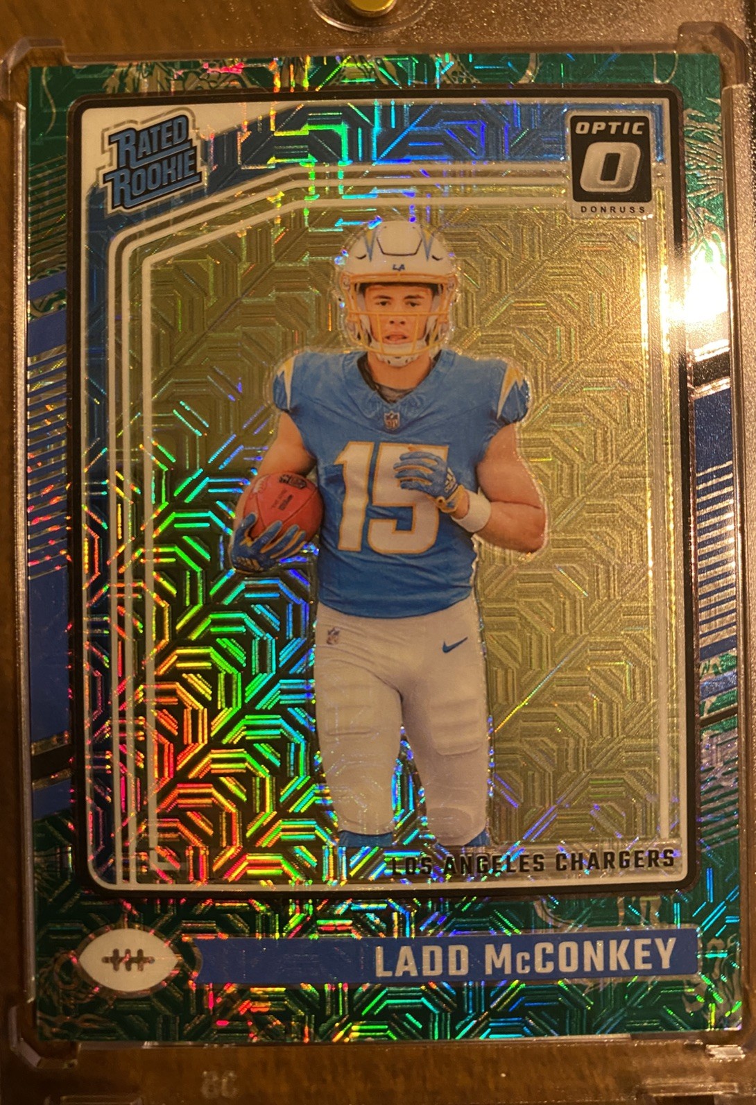 2024 Panini Optic Ladd Mcconkey RC 1/24!! Dragon Prizm Rookie #266 SSP 01/24!