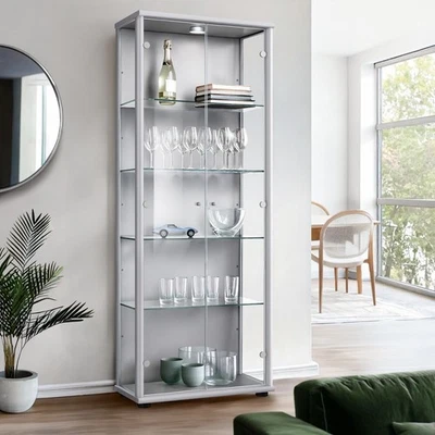 K-Möbel Vitrina de Cristal 2 Puertas (176x67x33 cm) Estante Armario ESG... - Imagen 1 de 4