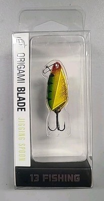 13 Origami Blade PERCH  ICE Fishing Lure  Jigging Spoon OB-P16 1-1/5'' FREE SHIP