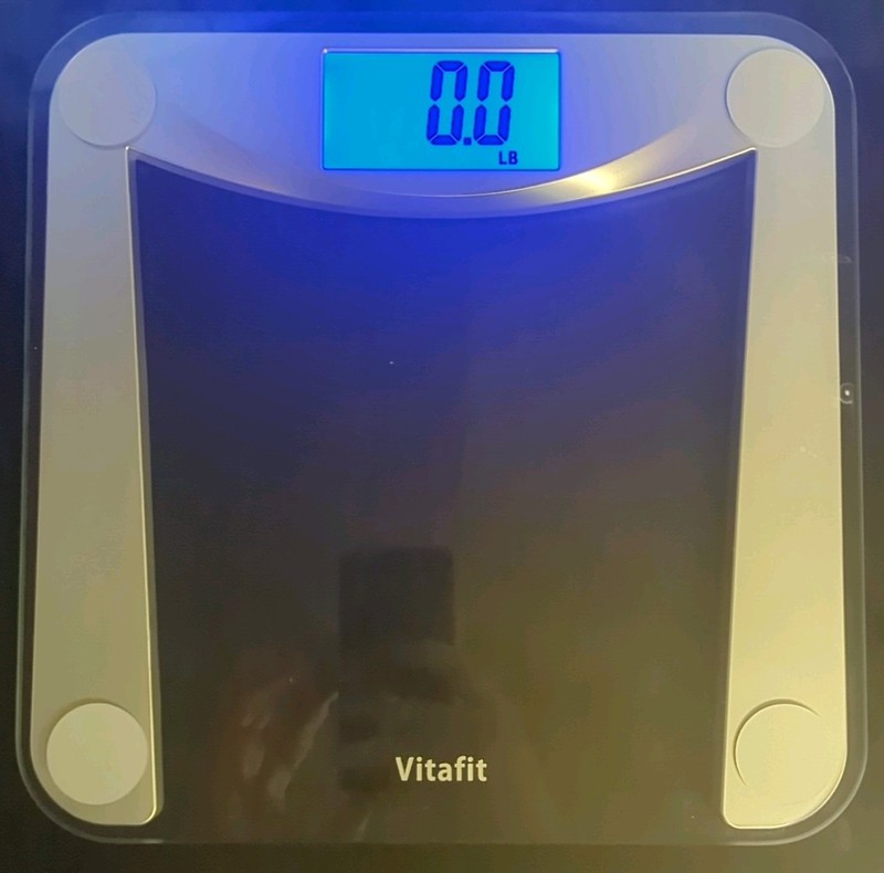 Vitafit Digital Glass Bathroom Scale, Black/Silver, Modern Style