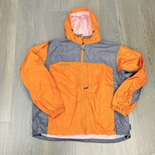 Columbia Sportswear Youth Unisex Sz XL Lightweight Jacket Zip Windbreaker Orange
