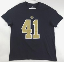 Nike New Orleans Saints Alvin Kamara 41 Shirt Mens XL Black Cotton Pullover