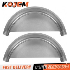 Pair Of Steel Round Single Axle Trailer Fenders Backs For 14 15 16 Wheel