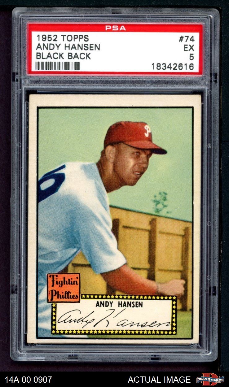 1952 Topps #74 Andy Hansen Phillies PSA 5 - EX