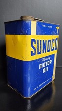 Vintage 1956 Sunoco Mercury Motor Oil 2 Gallon Can Sun Oil Co Gas Station Advert