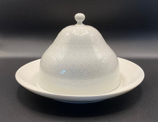 Rosenthal Continental Romance Covered Butter Dish / Bell All White Round