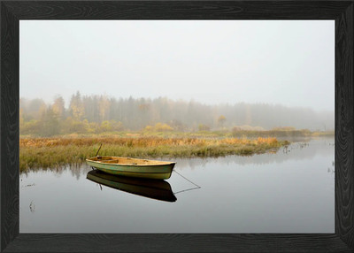 Reflexion See Wassernebel gerahmtes Wandbild Poster Leinwanddruck Bild