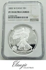 2002-W Proof American Silver Eagle NGC PF70