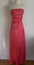 Vintage Y2K Pink Beaded Rhinestone Floral Strapless Evening Gown Dress Rampage 3