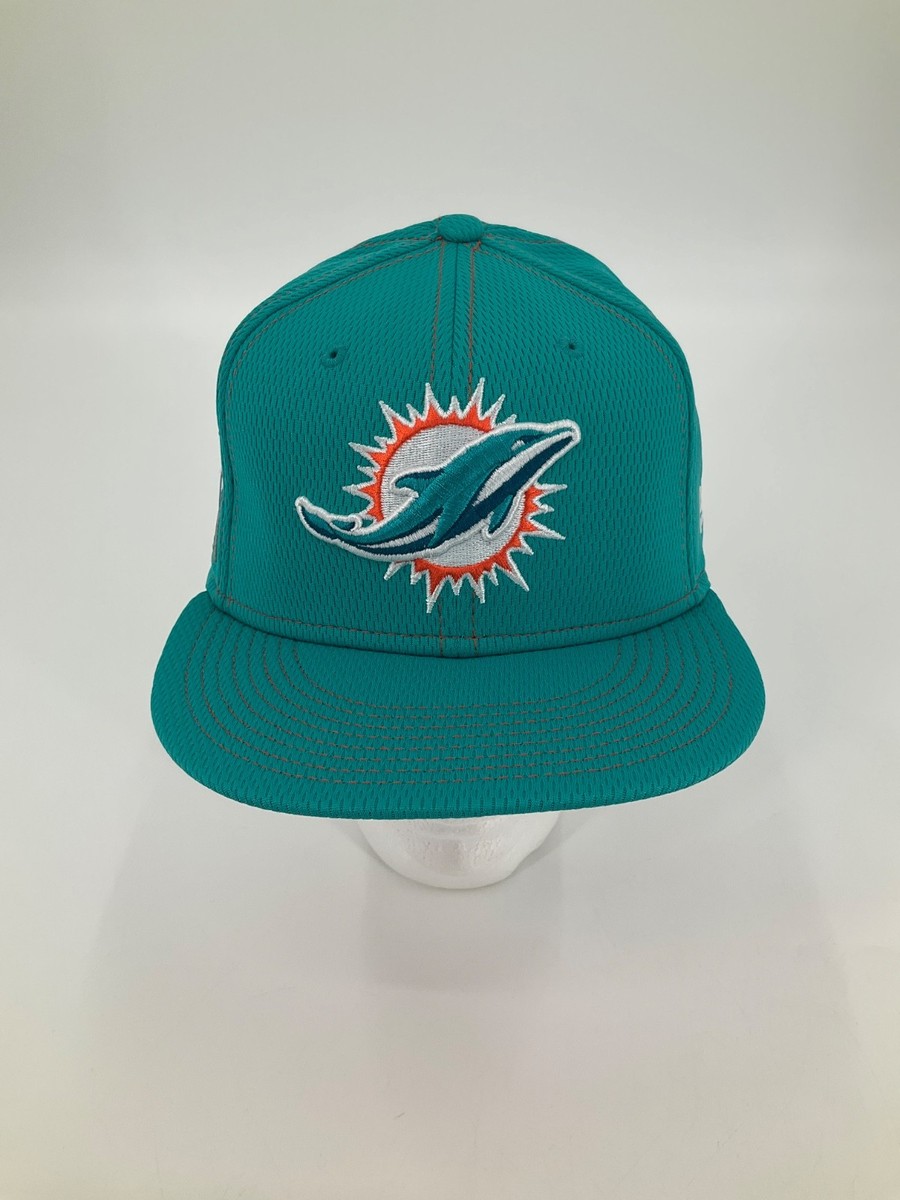 NEW ERA MIAMI DOLPHINS TEM ISSUED LOGO AQUA SNAPBACK HAT W/1966