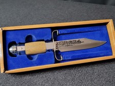 Jim Bowie Stainless Steel Fixed Blade Wooden Handle Fighting Hunting Knife