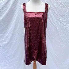 Hyacinth House Tuckernuck Mini Dress L Metallic Velvet Wine Party Cocktail NEW