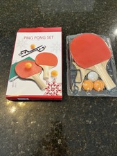 Ping Pong Paddle Set Table Tennis 2 Paddles net posts balls Kit nib LM
