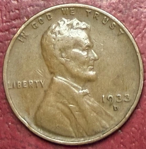 1933-D Lincoln Wheat Cent. Free Shipping