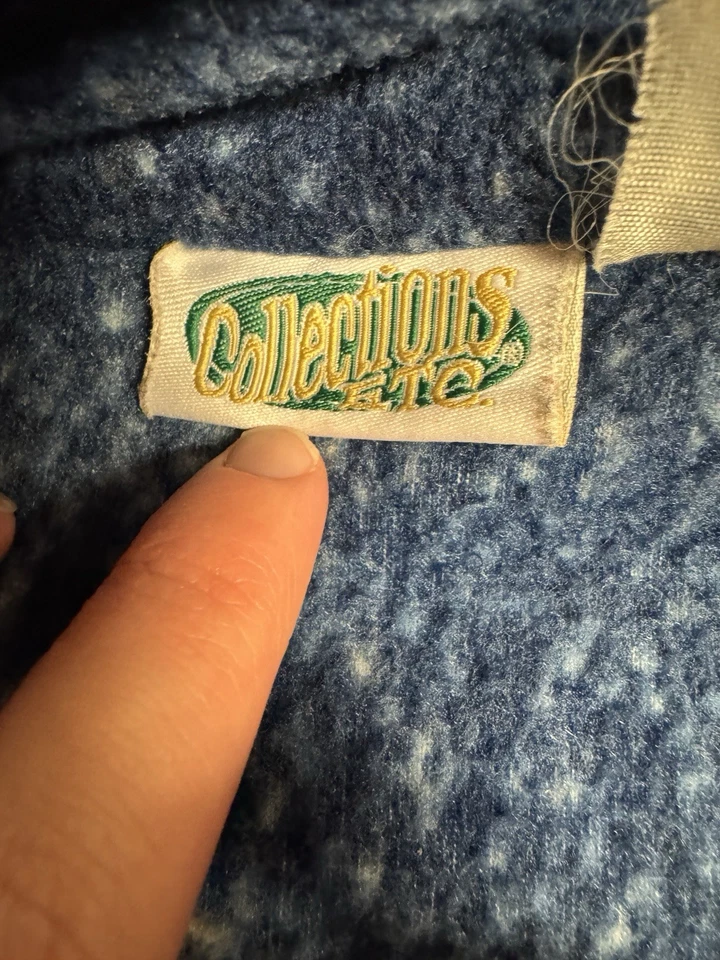 VTG Collections ETC All Around Wolf Print Full Zip Fleece Jacket Women's XL - Image 3 of 4