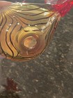 Vintage Hand Blown Art Glass Rooster Figurine  Red /Amber Swirl , Murano Style — photo 7