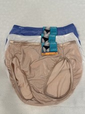 Vanity Fair Illumination Hi-Cut Panties Size 7/L Lot of 3 Rose Beige White Blue
