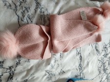 Matalan pink sparkle hat and scarf 7-10 years