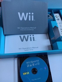 Nintendo Wii Console W/Original Box, Wii Sports Game, Cords & Controllers TESTED