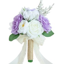 Wedding Bouquets for Bride Bridesmaid, Artificial Lilac Bride Flower Bouquet ...