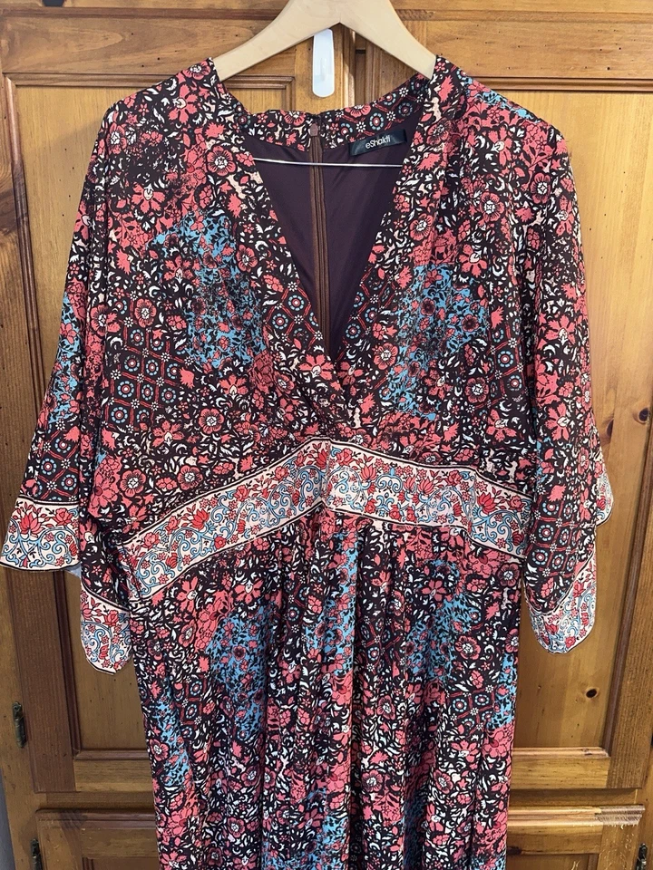 eShakti Wayward Fancies Women’s 2X 22W Floral Paisley Maxi Dress Long Wedding - Image 2 of 4