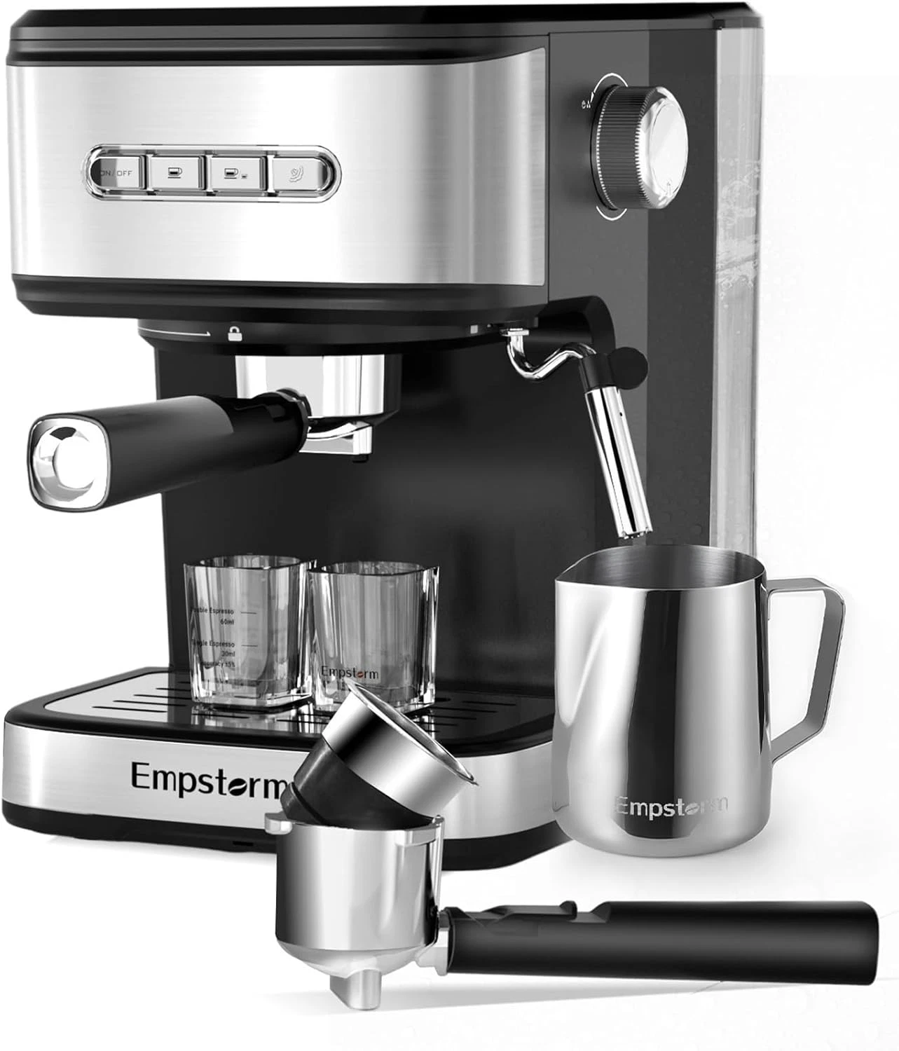20 Bar Espresso Machine with Milk Frother & Accessories for Perfect Coffee