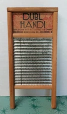 VTG Lingerie Washboard DUBL HANDI Columbus Washboard Co.  Wood Metal 18x8.5"