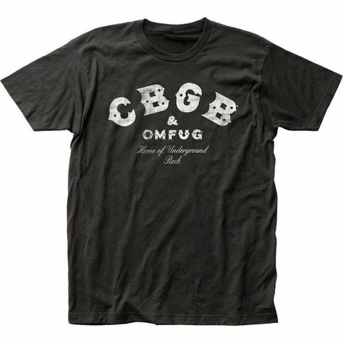 T-shirt CBGB Uomo Nera Con Grafica Distressed, 100% Cotone, Made In USA - Taglie S-2XL