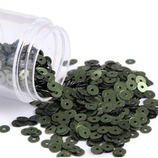 10000 PCS 4mm Sequin Flat Round Loose Sequins Matte Sewing Paillette Amy Green