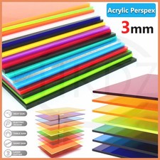 Plastic Acrylics Perspexs Sheet Coloured Panel Cut to Any Size Thickess 3mm