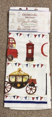 Tea Towel MILLY GREEN Celebrating Britain British Edition cotton 67 x 45 cm