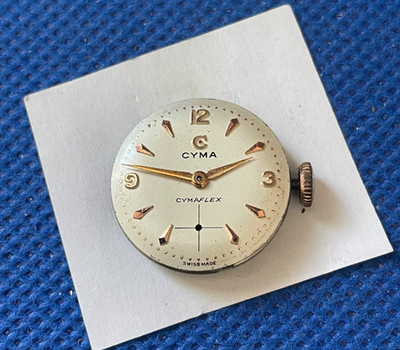 Original CYMA caliber R.424 manual winding movement  running & dial (1/18705)