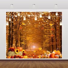 Fall Thanksgiving Backdrop 10x8 Ft Pumpkin Haystack Sunflower Party Photo