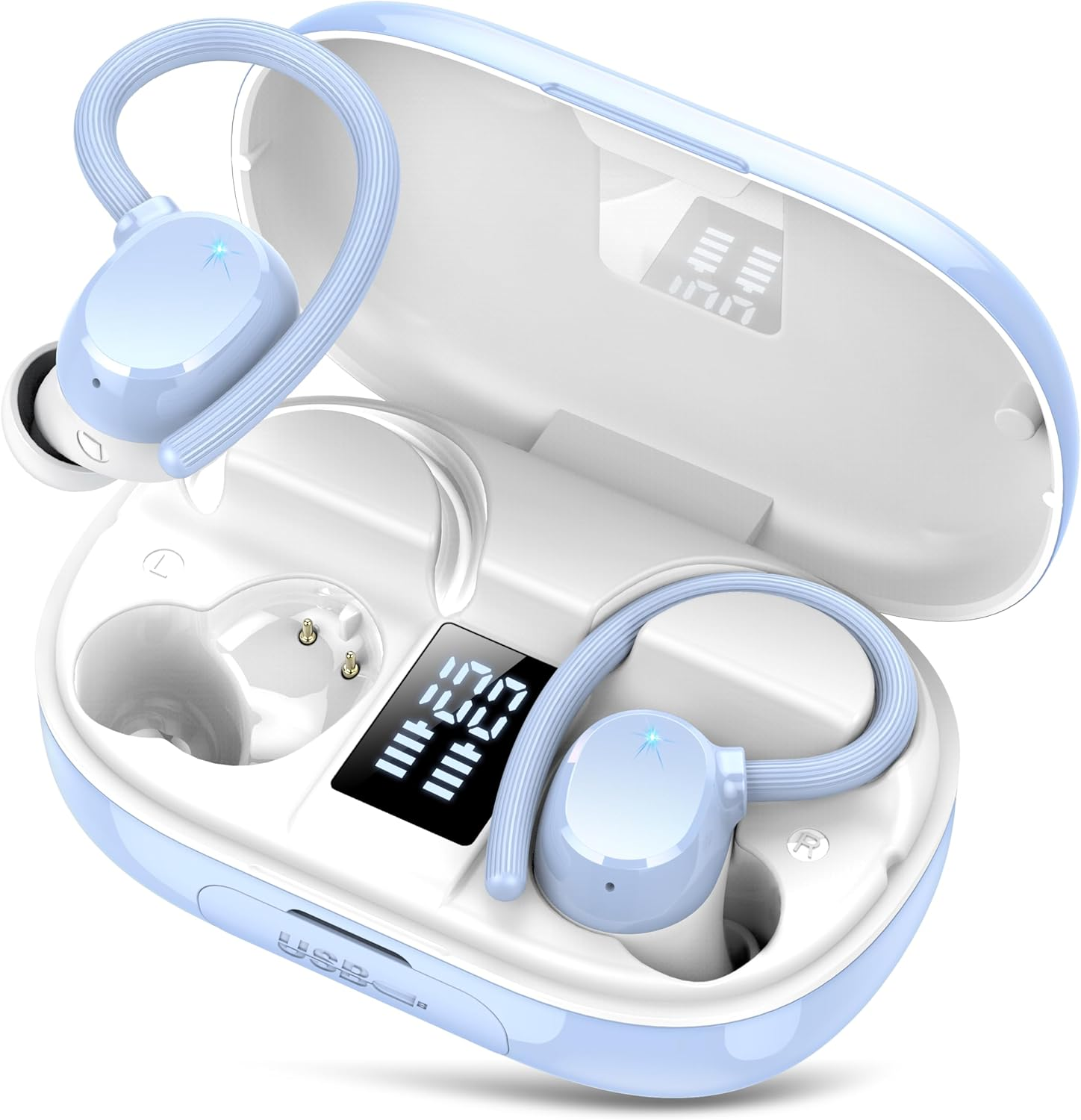 Wireless Earbuds, 128H Playback Bluetooth 5.3 Headphones Noise Cancelling, Wirel